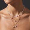 Bohemian Imitation Pearl Shell Starfish Pendant Necklace for Women Irregular Stone Sea Star Ocean Charm Choker Summer Jewelry