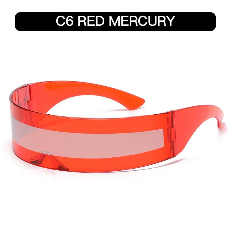 Futuristic Narrow Cyclops Visor Sunglasses Laser Eyeglasses UV400 Personality Mirrored Lens Costume Eyewear Glasses Men Glasses