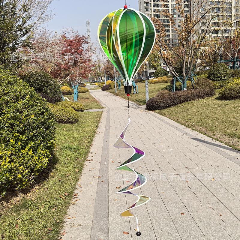 Rainbow Hot Air Balloon Garden Wind Spinner Ornament