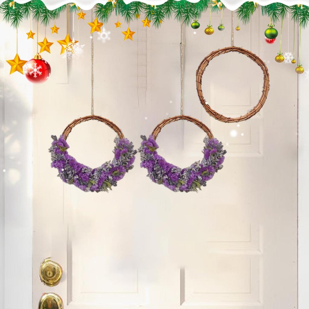 Wreath Frame 6 Piece Hanger Outdoor Decor 7.9 Inch DIY Rattan Wreath Garland For Bedroom Living Room Fence Wall Wedding Party