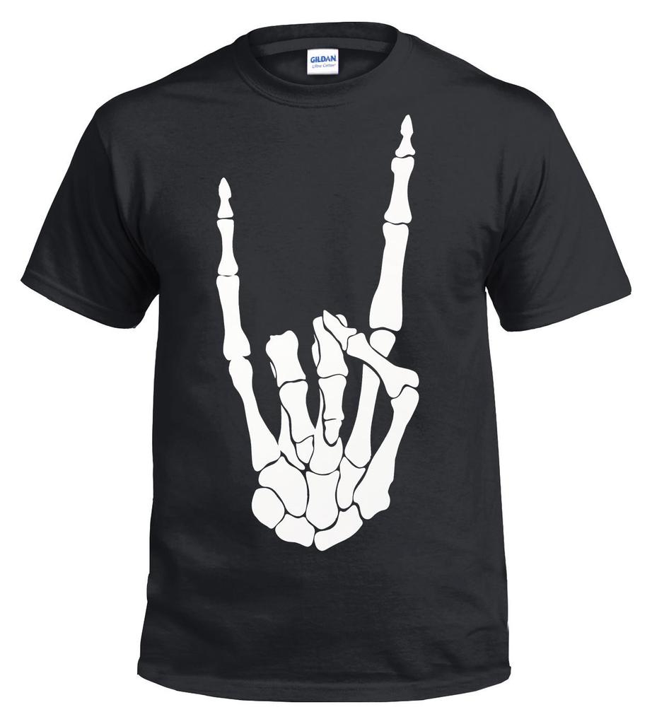 ROCK HAND FRONT PRINTED COTTON T SHIRT Plus size Plus Hand Top