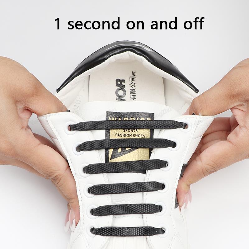 12Pcs Stretch Silicone Shoelaces No Tie Shoe Laces Elastic Laces Sneakers Kids Adult Rubber Shoelace One Size Fits All Shoes