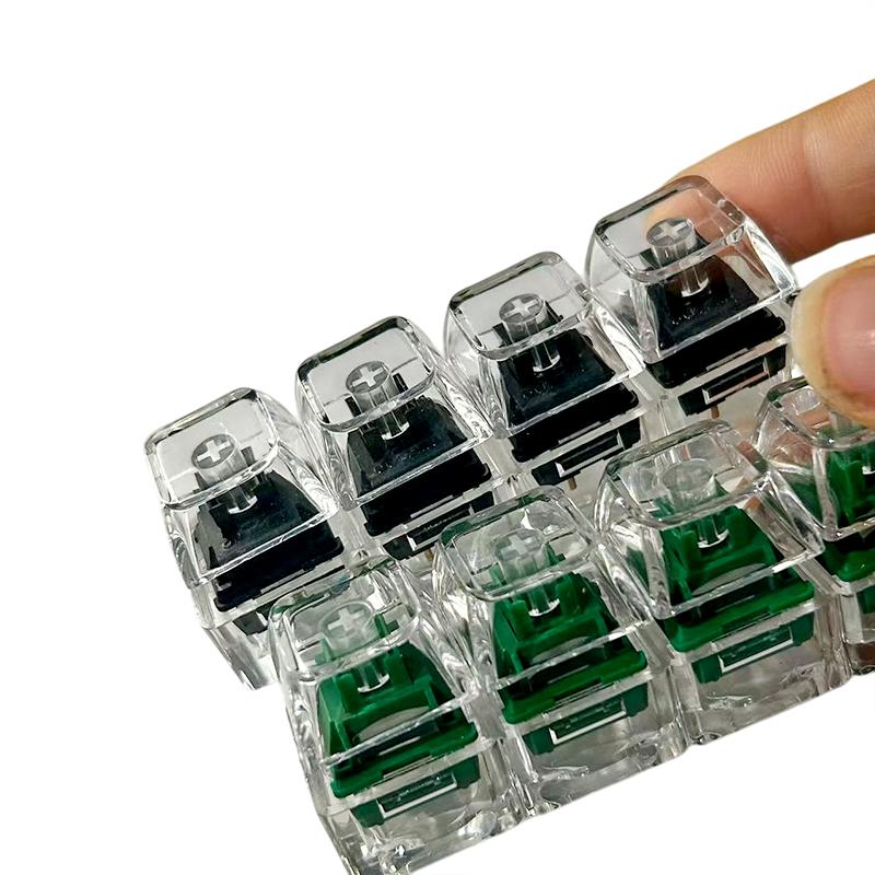 Led Keyboard Key Chain Toy 4 Keys Mechanical Keyboard Axis Tester Button Keycap Finger Keyboard Cap Toy Decompression Press Tool