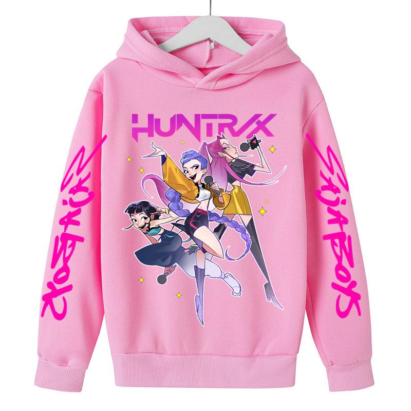 KPop Demon Hunter Rumi Derpy Cartoon Girls Boy Hooded Sweatshirt Warm Children's Wave Fashion Casual Tops Casual Girls Clothing