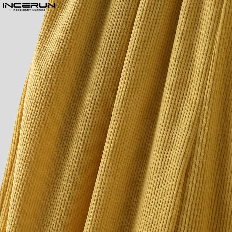 INCERUN Autumn Men Corduroy Sleeveless Waistcoat and Long Pants Outfits Sets