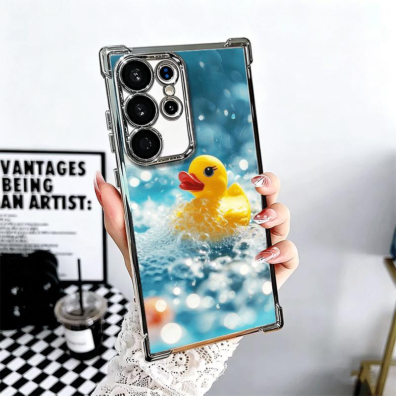 Rubber Ducks Swimming Pool Soft Phone Case For Samsung Galaxy S26 Ultra S25 Edge S24 FE S23 Plus S22 S21 + S20 Plating Anti-Fall