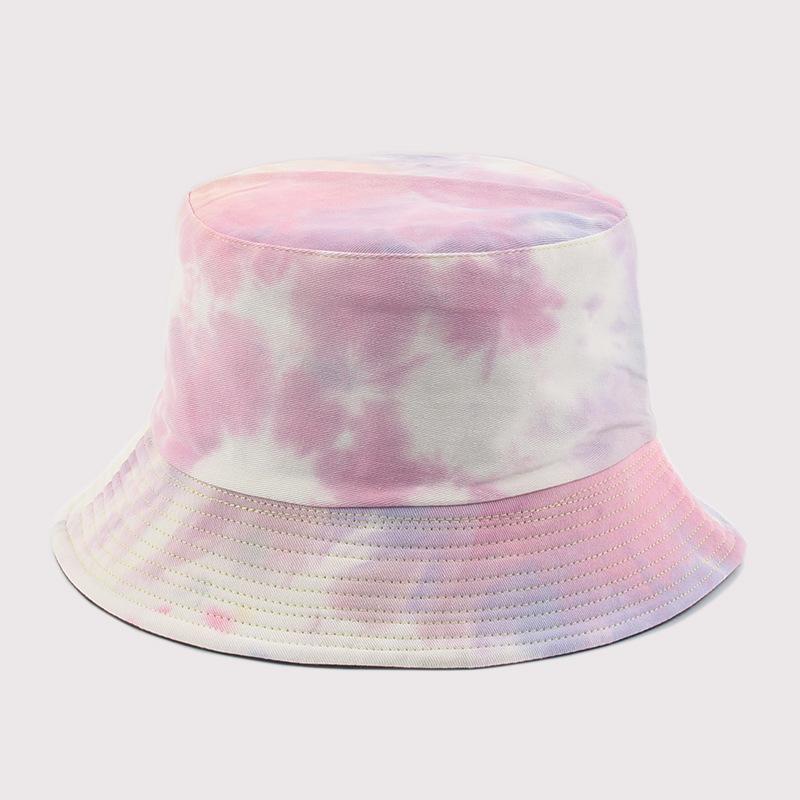 Fashion Summer Double-sided Hat Colorful Graffiti Fisherman Caps Dyeing Bucket Hats  Sunhats Girls LS