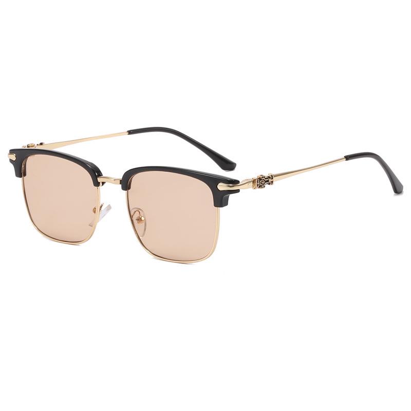 

9352 Men s Trendy Retro Metal Eyeglasses with Flat Lens - Versatile Eyebrow Frame