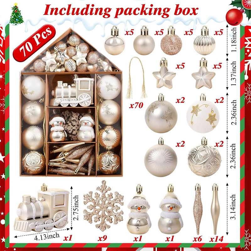1box 3-6cm Christmas Balls Ornament Set Xmas Tree Hanging Pendant Ornaments for Home Theme Party New Year Gift Noel Navidad