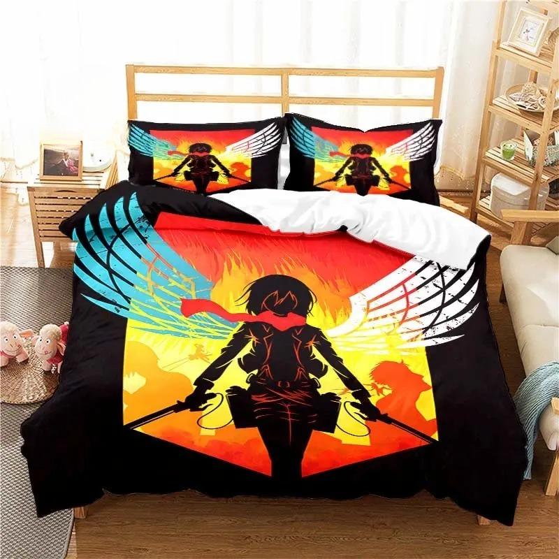 Attack On Titan Duvet Cover 3D Exquisite  Cartoon Digital Print Bedding Set Comforter Bed Youth Home Decor Boys Gift