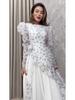 2025 Summer Floral Long Sleeve Maxi Dress - Elegant European & American Style