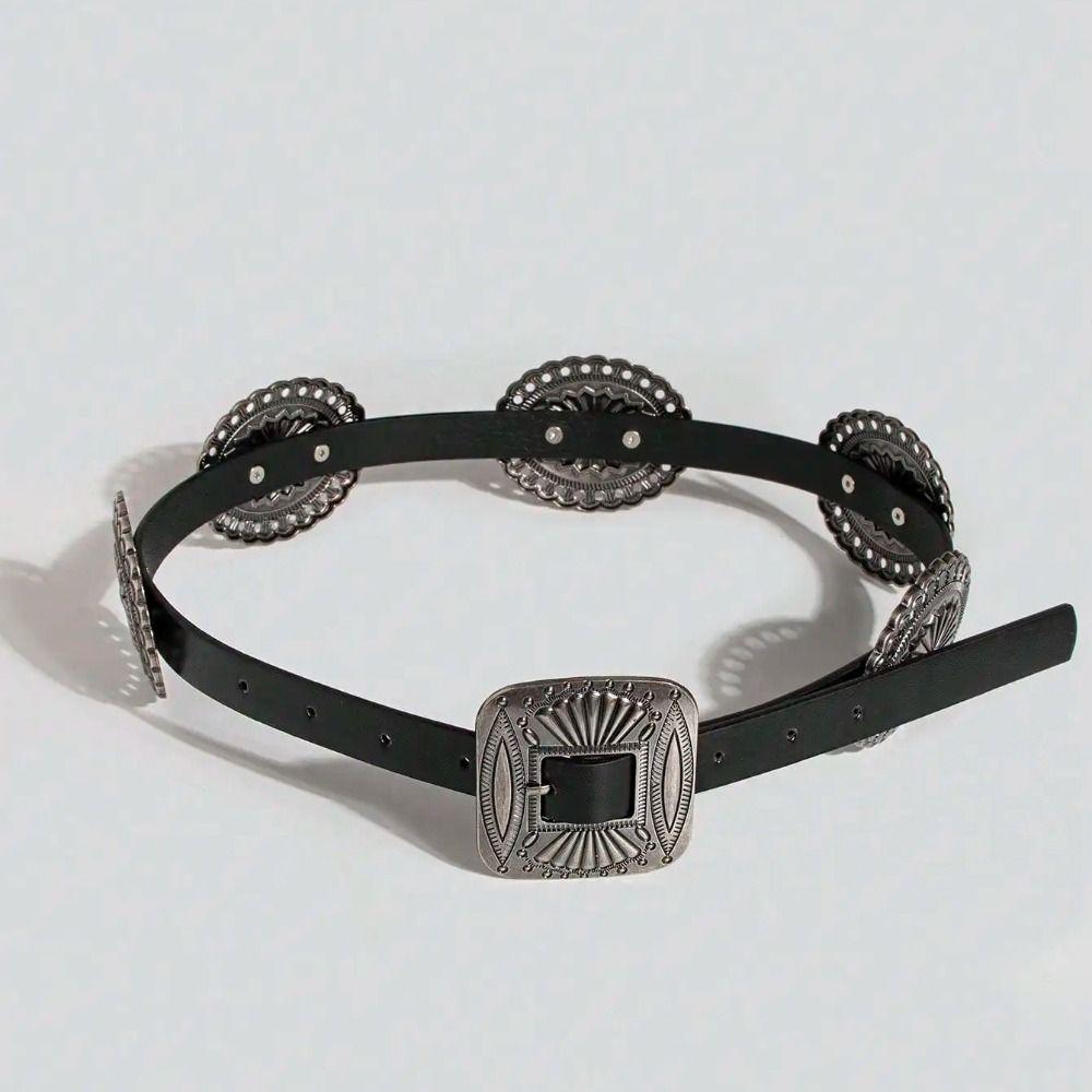 Breite Böhmische Gürtel Western Stil Cowboy Ethnischer Stil Taillengürtel Metallgeschnitzte Gürtel Damen
