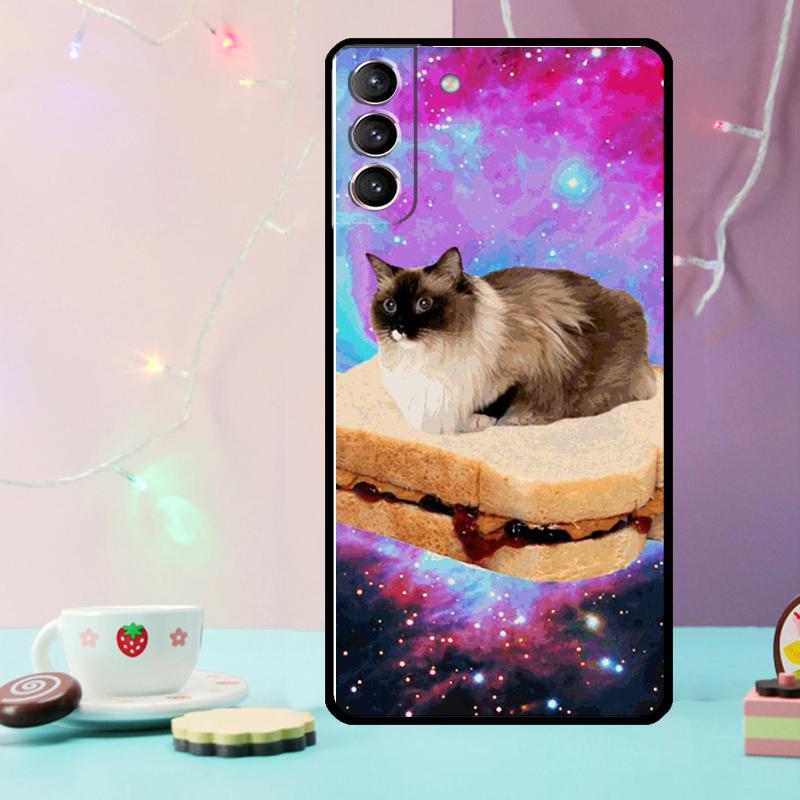 Cat in Space Phone Case For Samsung Galaxy S24 Ultra S20 S21 S22 S23 S25 Ultra S9 S10 Plus S24 FE Cover