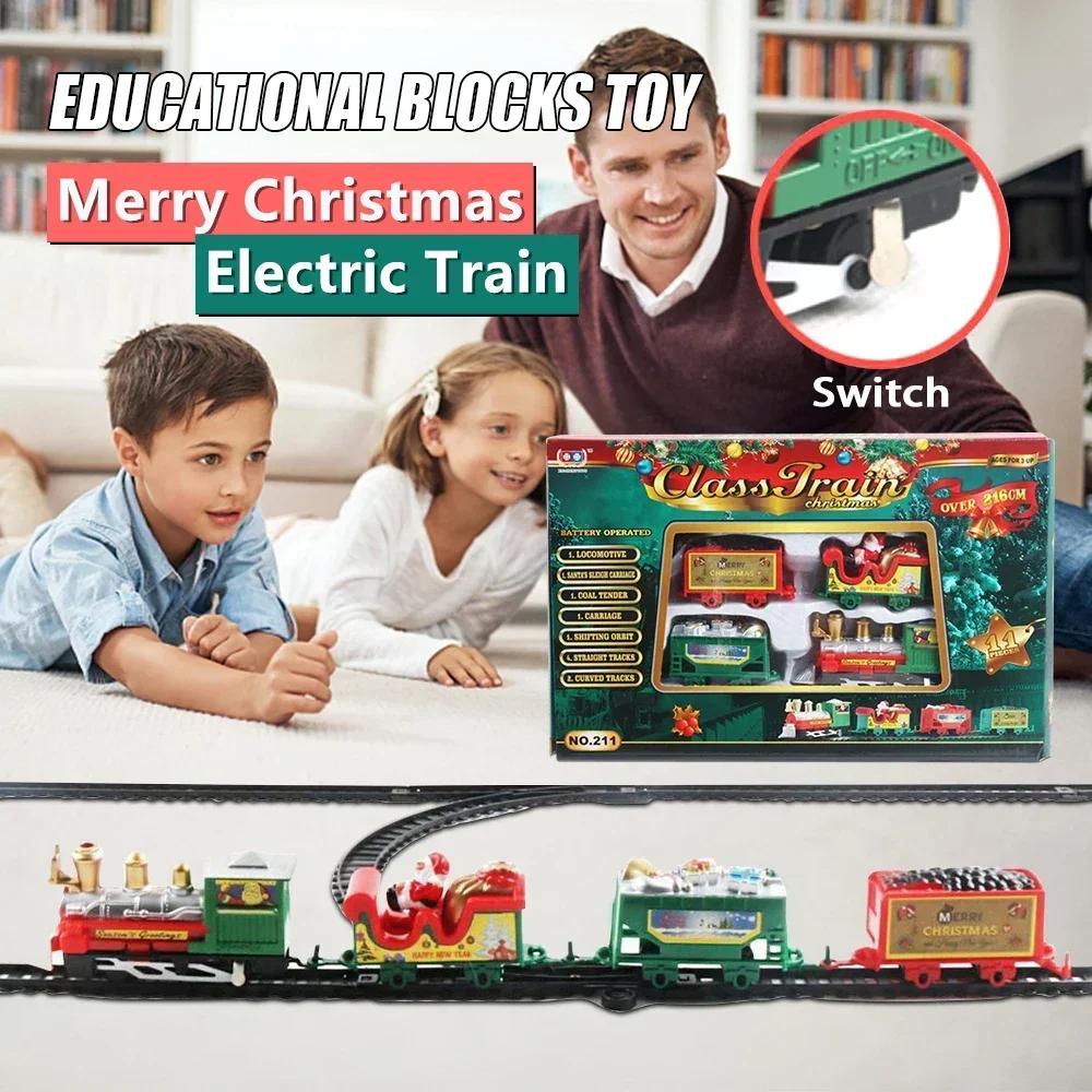 2026 Electric Train Set Mini Santa Claus Rail Car Toy Creative Christmas Tree Decoration Train Kids Education Toy Christmas Gift