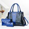 New Fashion Glossy Patent Leather Women Tote Bag 3 Pieces Set Versatile Single Shoulder Crossbody Daily Handbag
