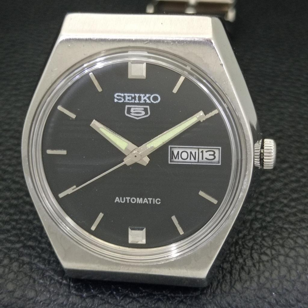 Seiko 5 AUTOMATIC 6309A VINTAGE JAPAN MENS BLACK COLOR DIAL WATCH A701543-5 R206b-a701543