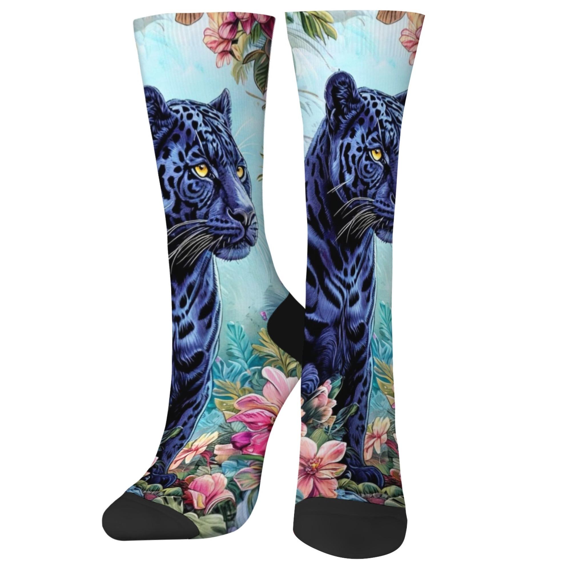 

Мужские повседневные носки Креативный трендовый принт «Черная пантера» Мягкие и удобные носки Харадзюку Ретро носки до щиколотки Подарок для праздничной вечеринки One Size