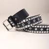 Rivet Hollow Bullet Decoration Belt  Leather Studded Goth Rock Wild Adjustable Women Punk Black Belt