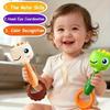 Non-Toxic Baby Shake Rattle Learning Toy With Easy Grip Handle Plastic Auditory Visual Development Fine Motor Skill Toy
