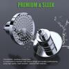 Round Filtered Shower Head 6 Inches High Pressure Fixed Rain Abs Filter Chrome Showerhead