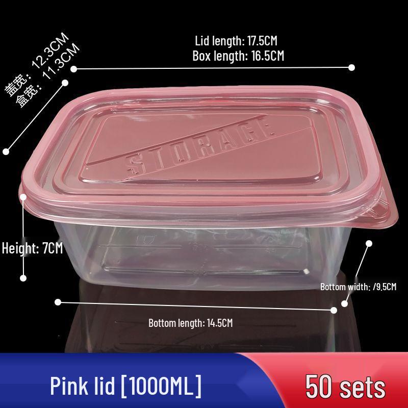 280ml Transparent Rectangular Plastic Bento Lunch Box with Lid - Disposable Fresh-Keeping Container for Fruit Salad