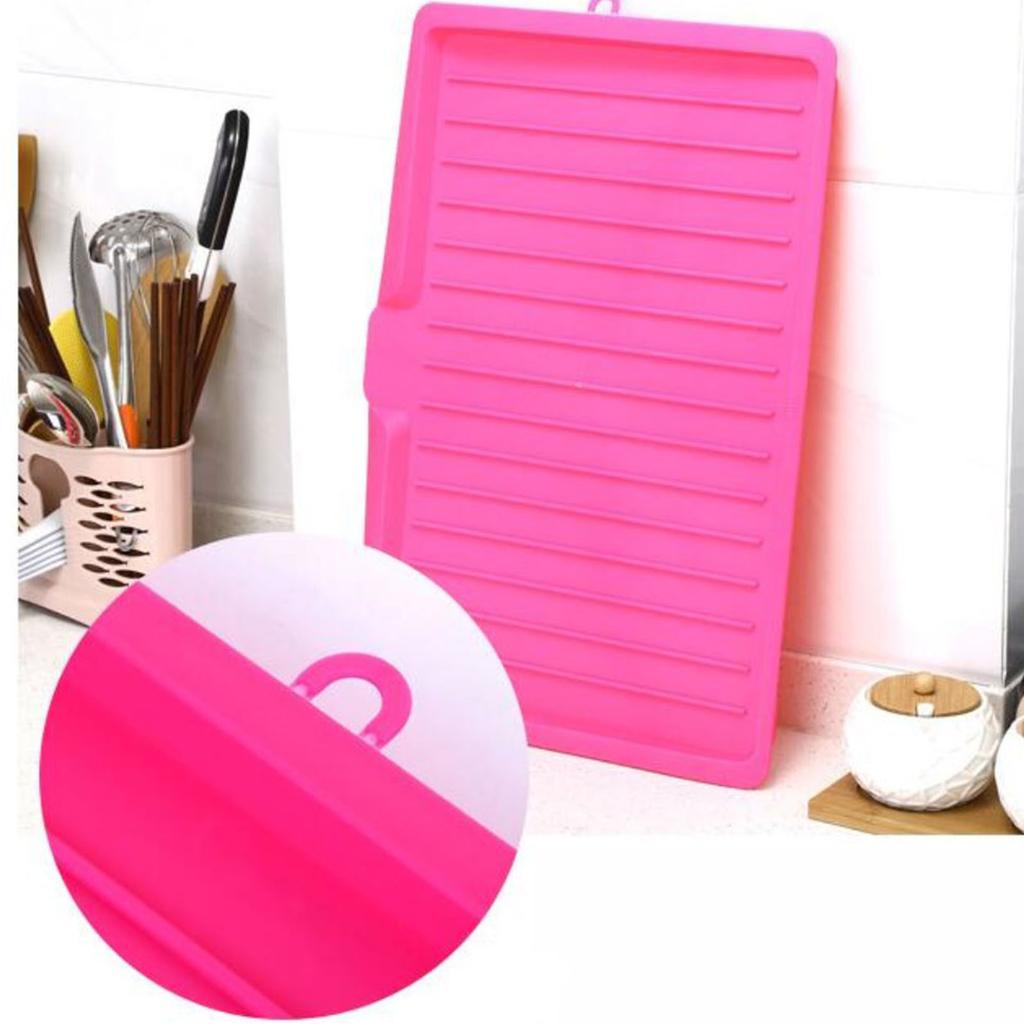 Plastic Dish Drainer Board Multipurpose Rectangular Design Space Saving Kitchen Draining Board Tray for Cutlery Fruits and Vegetables