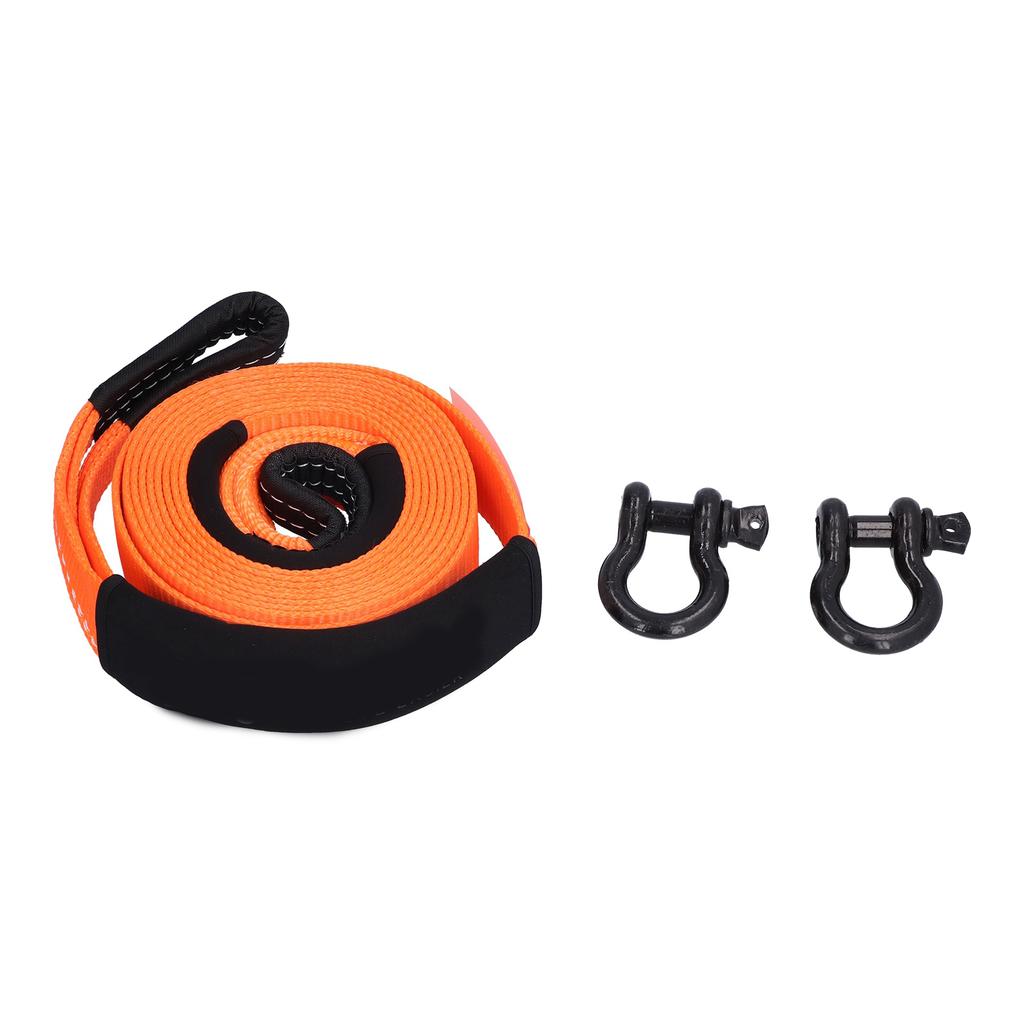 Tow Rope OffRoad Recovery Polyester Pulling Pull Strap 5 Metres 5 Ton for Car Vehicle(Orange )