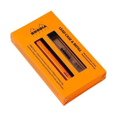 Rhodia Mechanical Pencil, Script, Lead Case, Lead Refill Set, 0.5mm, Aluminum Body with Anodized Aluminum Finish, Orange (CF9357)