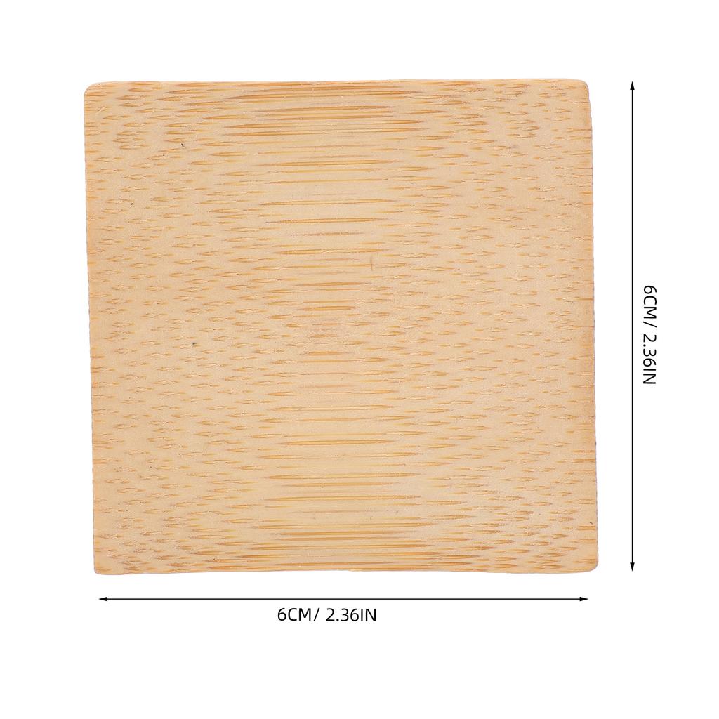 20 Pcs 6X6Cm Bamboo Sushi Tray Square Snack Plate For Dessert Fruit Cake Storage Mini Dish Holder Kitchen Barware Set
