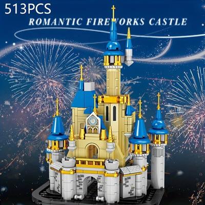 513PCS Romantic Fireworks Castle Building Blocks Creative City Streetview Fairy Tale Princess Castle Model Bricks Christmas Gift