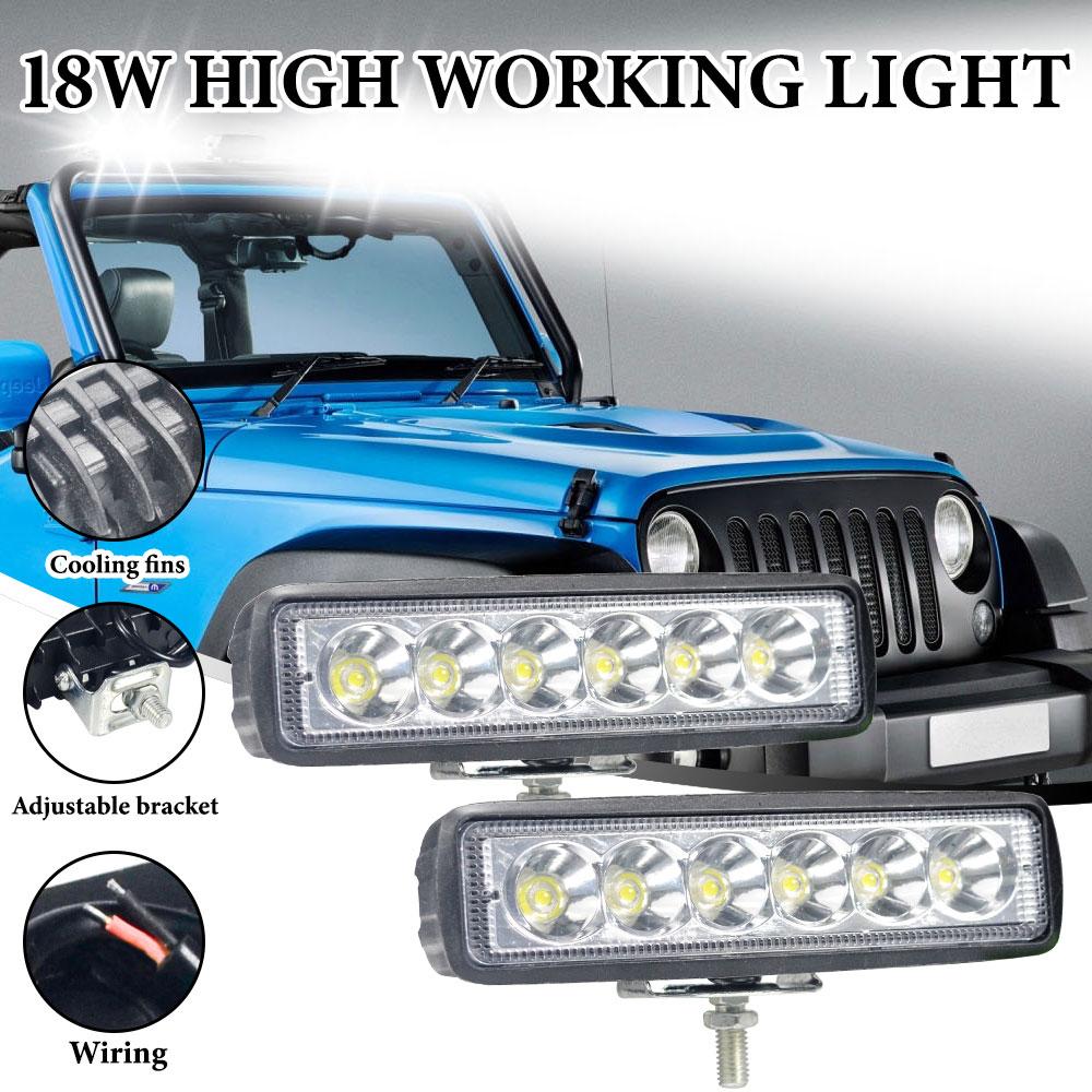 6Led Work Light Bar for Motorcycle LED Lens Spot Headlights 6000k White Super Bright Motorbike SUV ATV Off-road Driving Lamp
