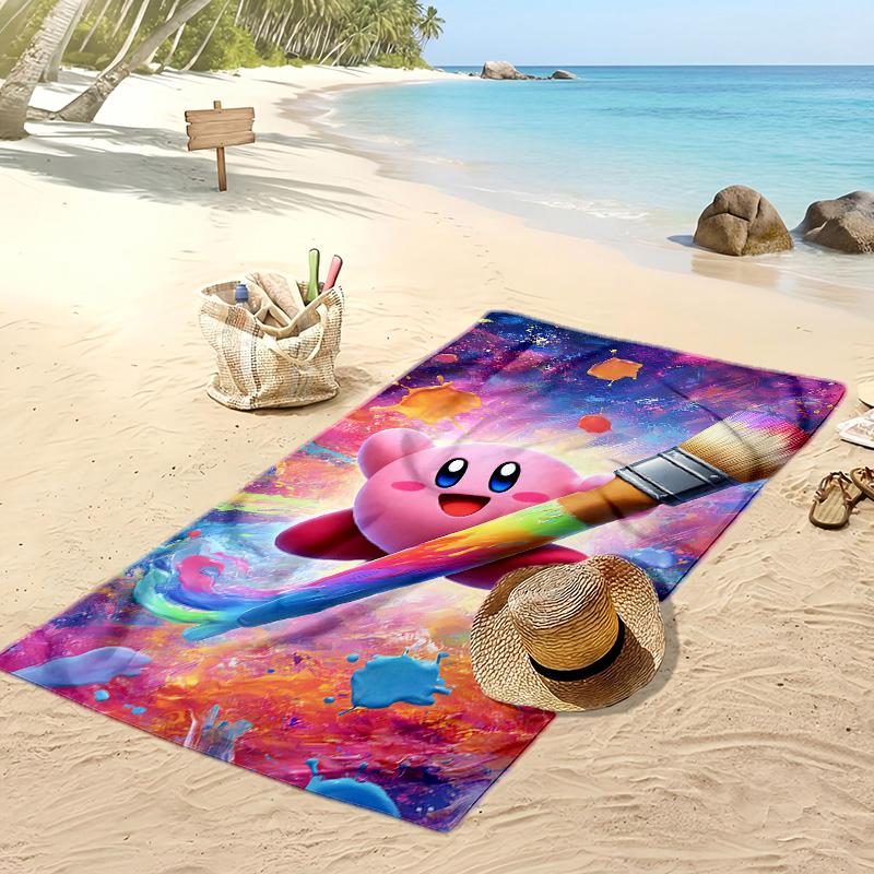 Kirby Beach Towel, Soft Absorbent Quick‑Dry Towel for Beach Pool Swimming Travel Home