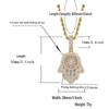 Men's Trendy Retro Fatima Hand Zircon Necklace