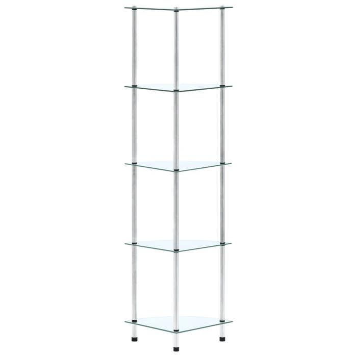 VidaXL Étagère 5 niveaux Transparent 30x30x130 cm Verre trempé 249516