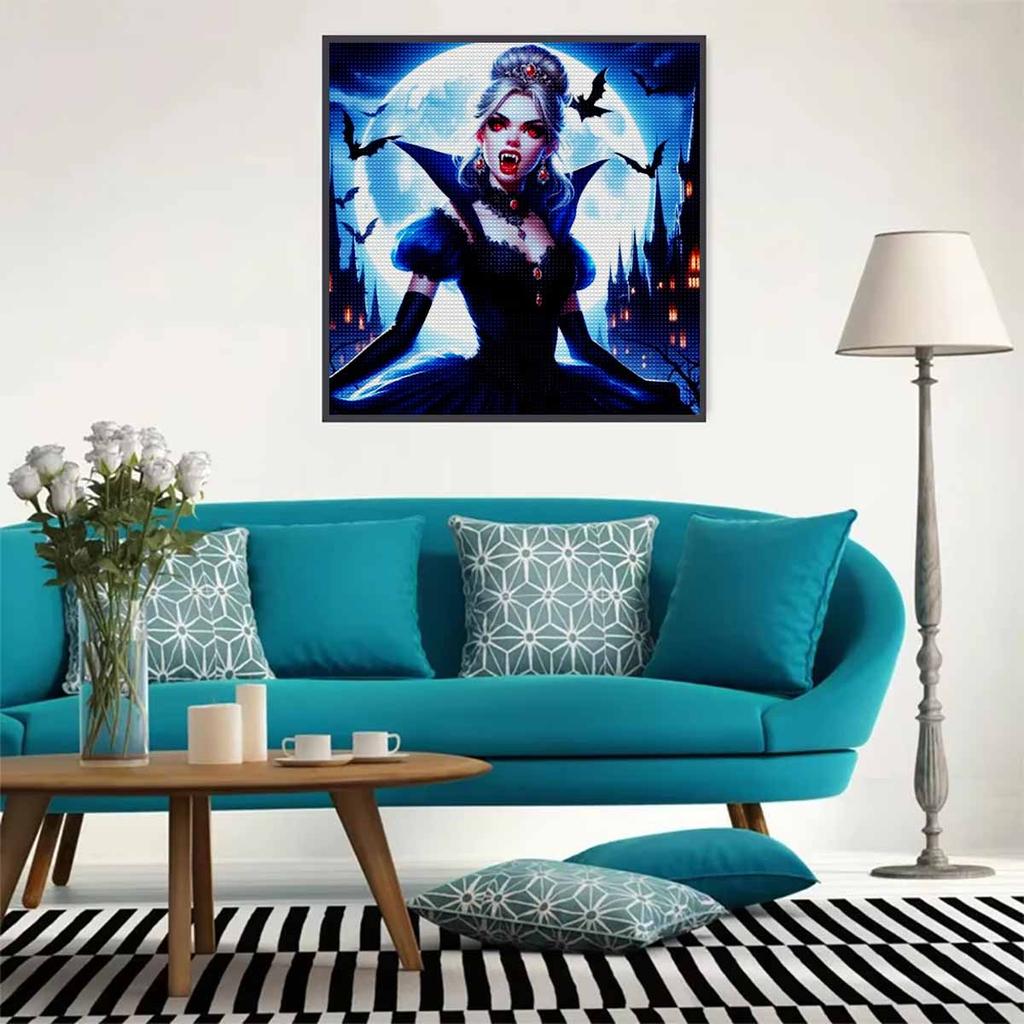 5D DIY Diamond Painting Decorative Vampire Princess Full Round Drill Scenery Diamond Embroidery Cross Stitch Kits Home Decor Gift