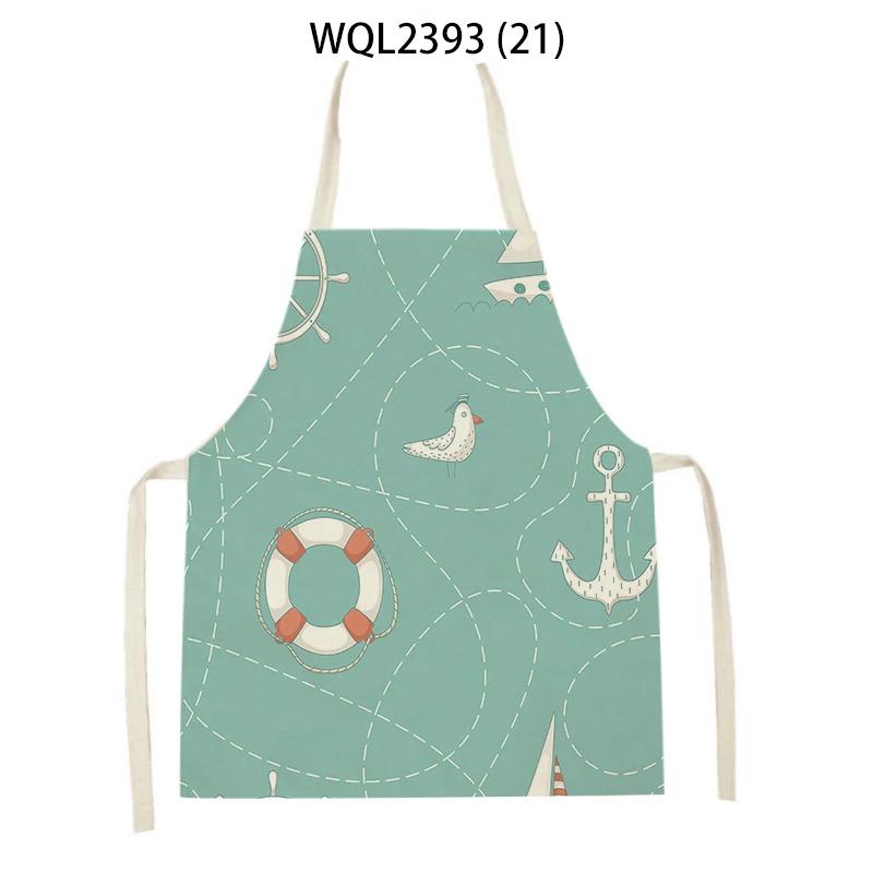 Home Kitchen Cooking Aprons Lovely Animal Bears Printed Sleeveless Linen Colorful Aprons for Men Women Baking Accessories