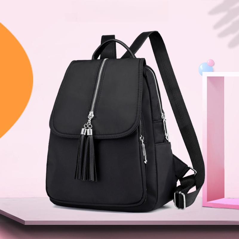 Travel Backpack Ladies Korean Version of Leisure Travel Wear-resistant Fashion Outdoor Nylon Oxford Cloth Anti-theft Zipper Pocket Backpack