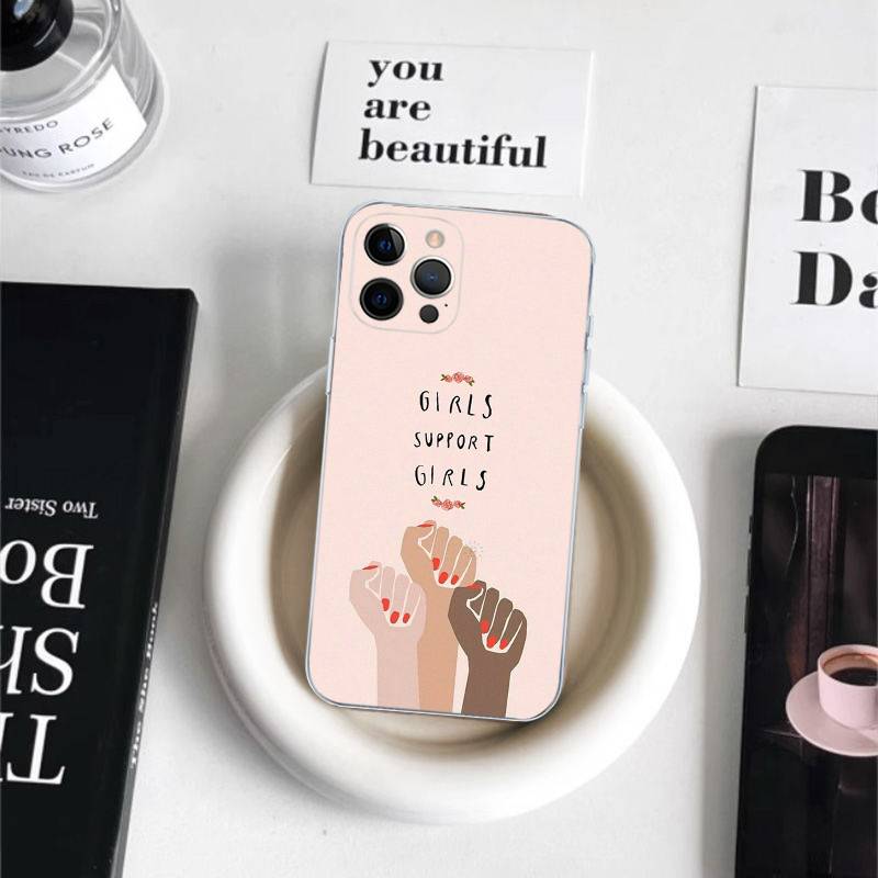 Feminist Feminism Aesthetics Girl For iPhone 17 16 15 14 13 12 Mini 11 Pro Max Transparent Case