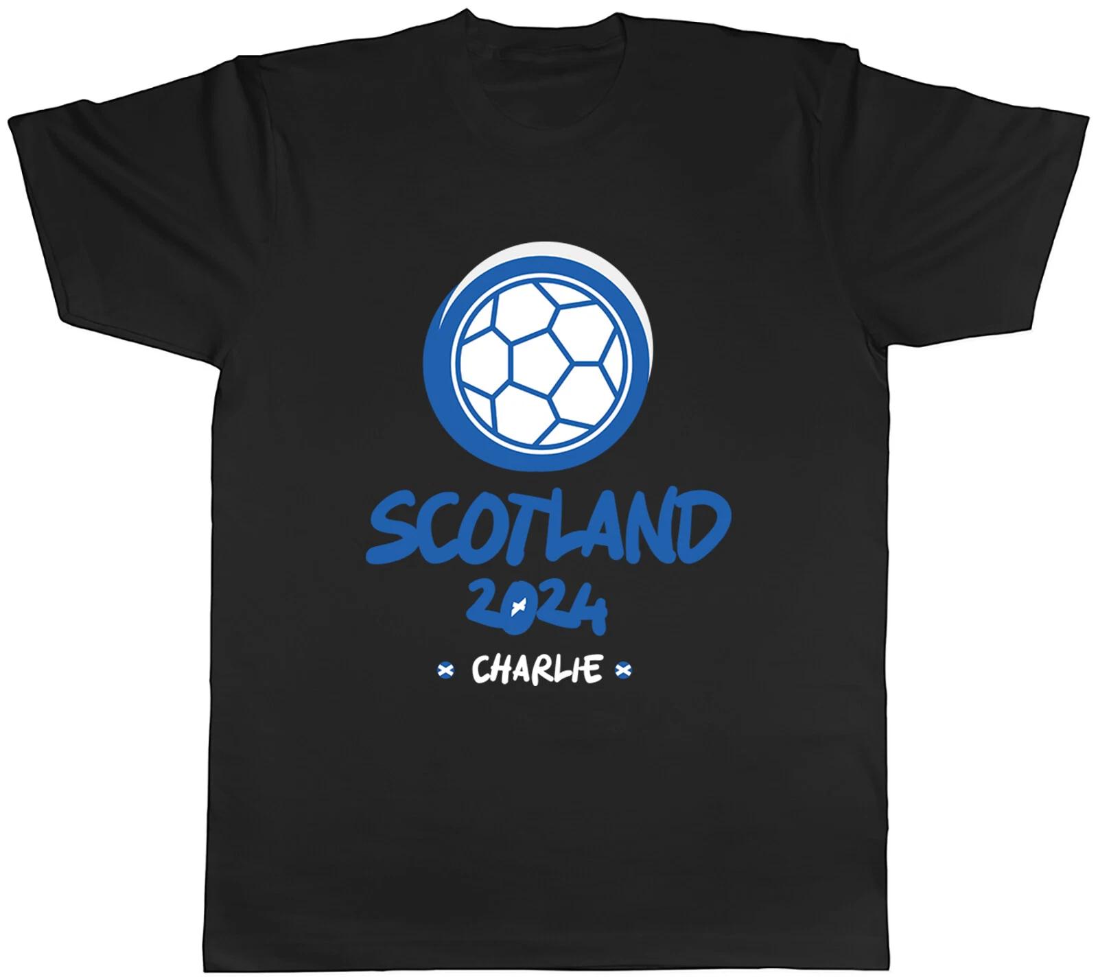 Personalised Scotland 2024 Mens T-Shirt Football Soccer Supporter Fan Tee Gift XL