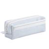 High Capacity Pen Bag Clear Mesh Pencil Case Double Layered Pen Organizers Art Supplies Organizers Travel Cosmetic Bag