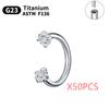 5/50PCS G23 Titanium Eyebrow Piercing Nose Ring Septum Helix Cartilage Piercing C rod Body Jewelry For Women
