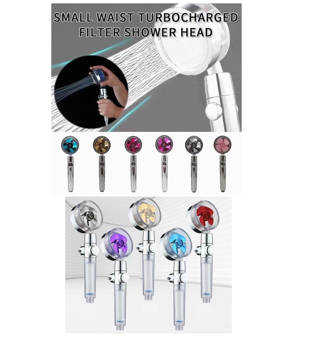 

High Pressure Propeller Shower Head Water Saving 360 Rotating Head Fan Turbo Filter Water Bathroom Shower Set with Hose Bracket