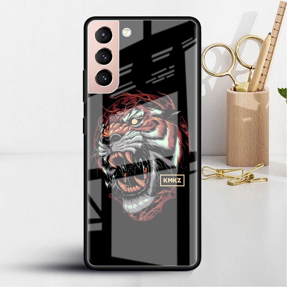

Чехол из стекла Tiger Animal для Samsung Galaxy S22 S20 FE S21 Plus, чехол для телефона S10 5G S9 Note 20 Ultra 10 Lite Shell Samsung S22 Ultra 5G