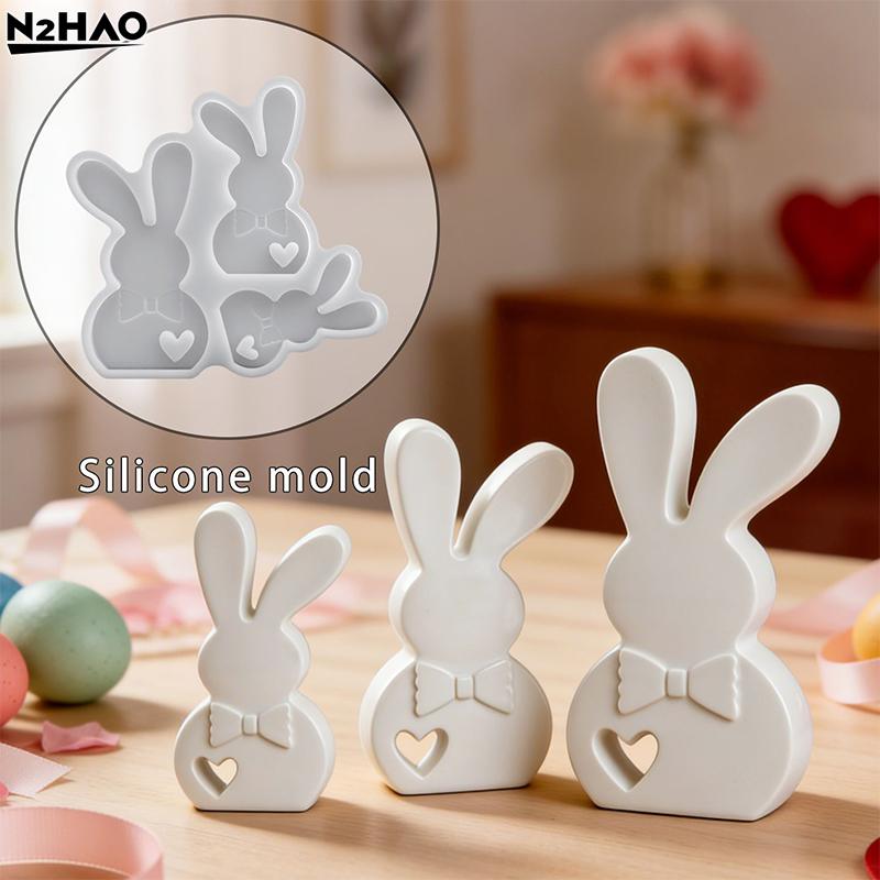 1PCS Silicone Mold 3D Easter Rabbit Bunny Silicone Mold, Moulds Easter DIY Rabbit, Easter Casting Moulds, Spring Silicone Mould