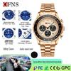 Oufanni Men's Multifunctional Waterproof Quartz Chronograph Watch with Luminous Hands and Calendar.