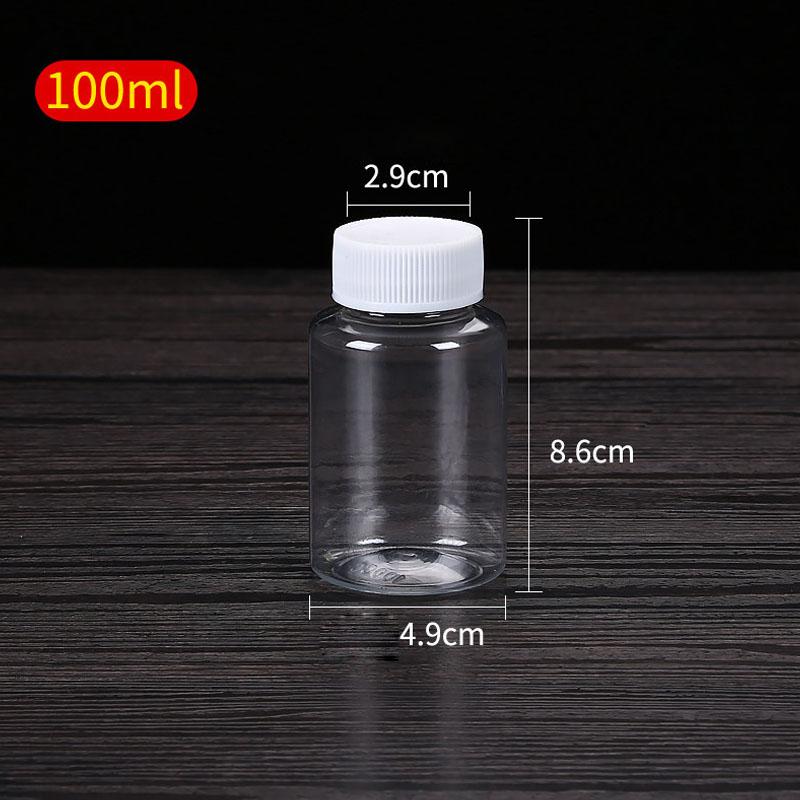 5-30pcs Refillable Bottles 15ml 20ml 30ml 50ml 60ml 80ml 100ml Plastic PET Clear Empty Seal Bottles Container with screw cap