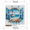 New Arrival 5D DIY Full Circle Diamond Painting "Window Seaside" Embroidery Cross Stitch Home Decor Gift