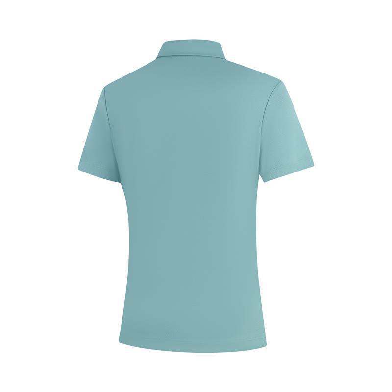 Li-Ning Solid Color Soft Comfortable Breathable Versatile Casual Short Sleeve Polo Shirt Women Tops Misty-Green APLV136-5