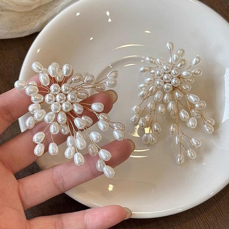 Eleganti Orecchini a Cascata con Nappe di Perle Francesi