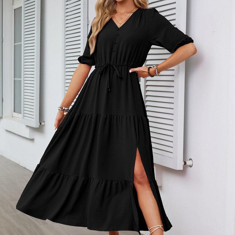 V-образный вырез на пуговицах с завязками на шнурке — фото 5